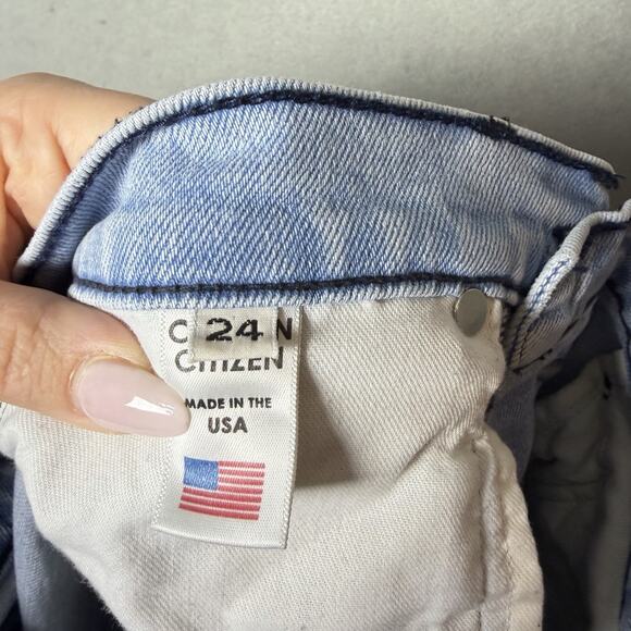 Cotton Citizen Split Skinny Leg Light Wash Button Fly Women’s Size 24 - Picture 7 of 10